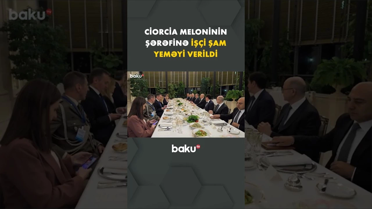 İlham Əliyev Ciorcia Meloni ilə işçi şam yeməyində iştirak edib - Baku TV
