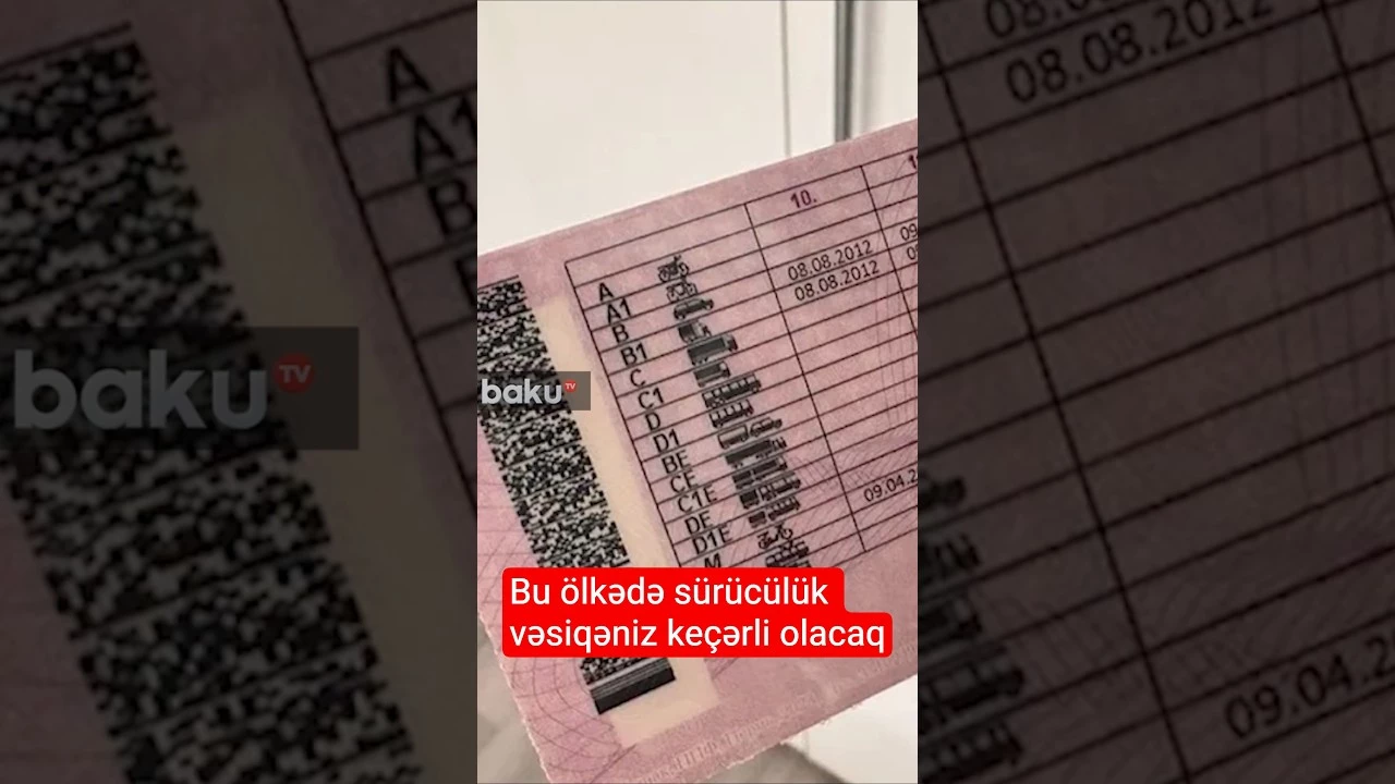 Bu ölkədə sürücülük vəsiqəniz keçərli olacaq - Baku TV