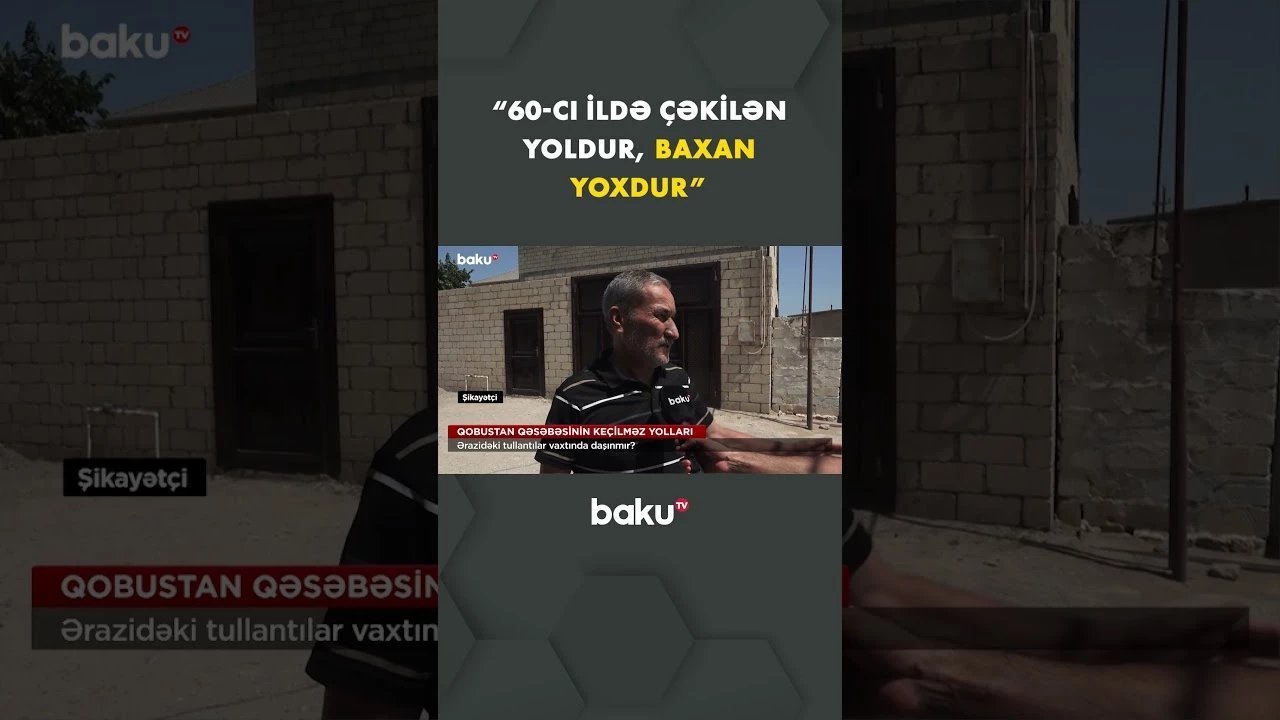 Qobustan qəsəbəsinin yolları sakinləri çətin vəziyyətdə qoydu - Baku TV