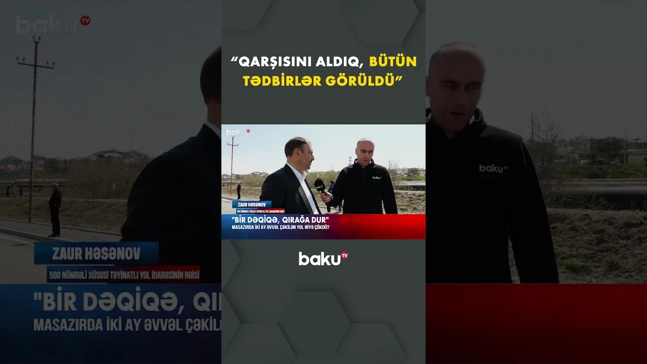 Masazırda yolun ortası niyə çökdü? - Baku TV