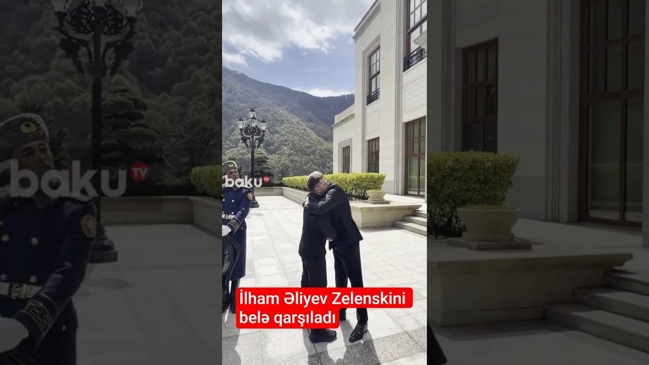 Prezident Volodimir Zelenskinin Qəbələdə qarşılanmasından görüntülər - Baku TV