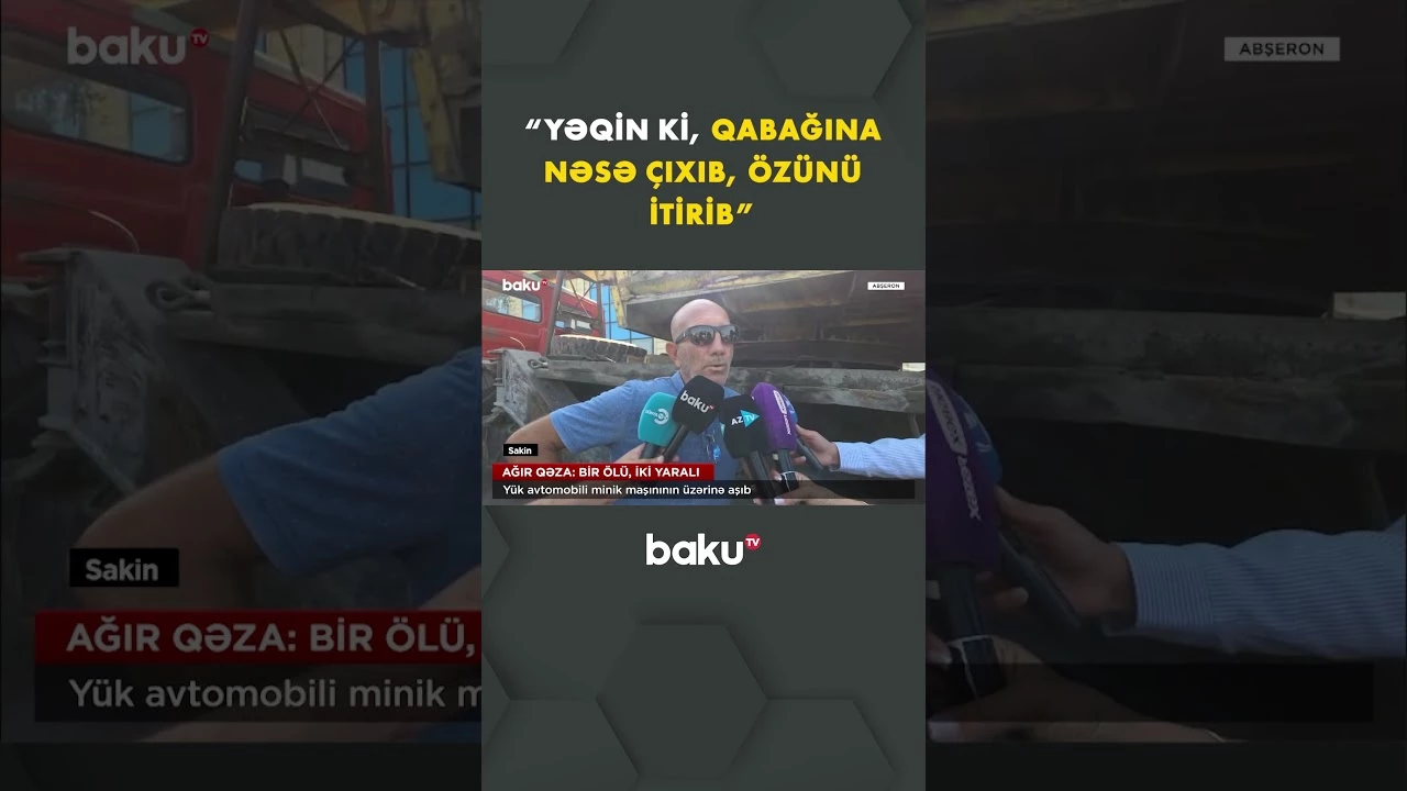 Bakı-Quba yolunda dəhşət | Yük avtomobili minik maşınının üzərinə aşdı - Baku TV