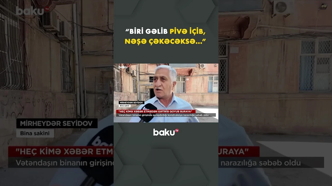 Qanunsuz konstruksiya quraşdırmaq bütün binanı ayağa qaldırdı - Baku TV